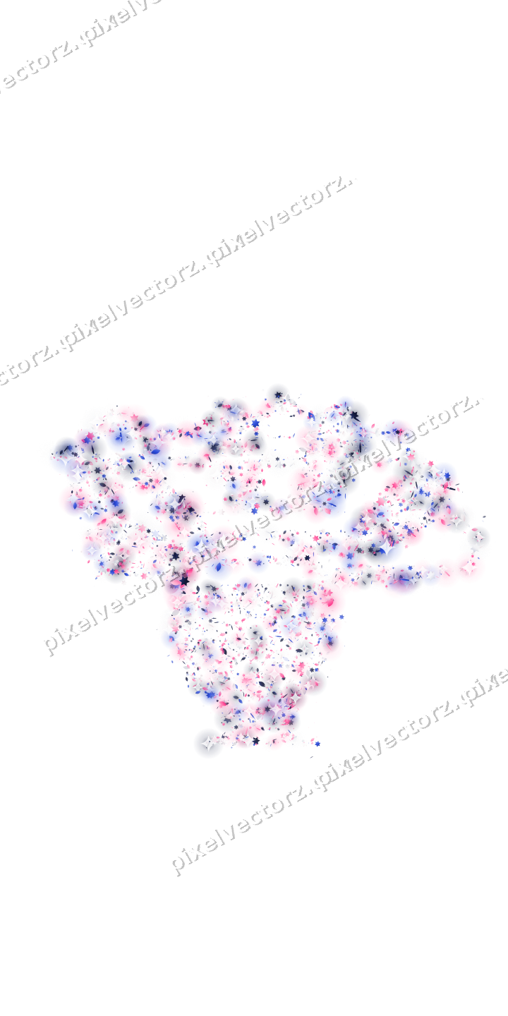 Seamless glitter turkey in pink and blue on a transparent background
