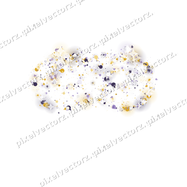 Seamless glitter carnival mask of baubles on a transparent background