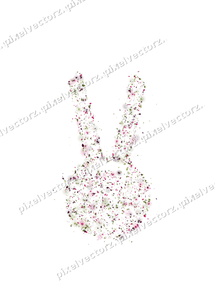 Seamless glitter easter bunny of eggs on a transparent background