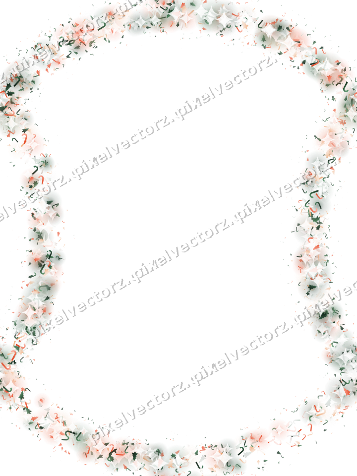 Seamless glitter wreath in dark green on a transparent background