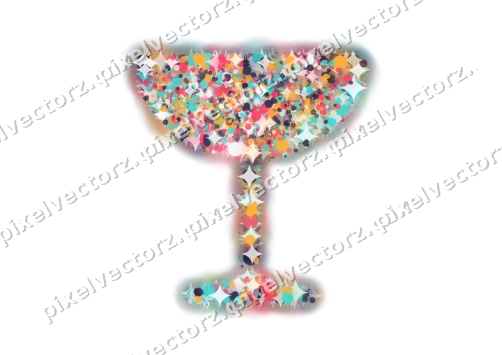 Seamless glitter champagne coupe in pink on a transparent background