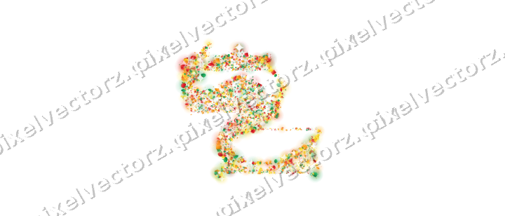 Seamless glitter dragon in red and orange on a transparent background