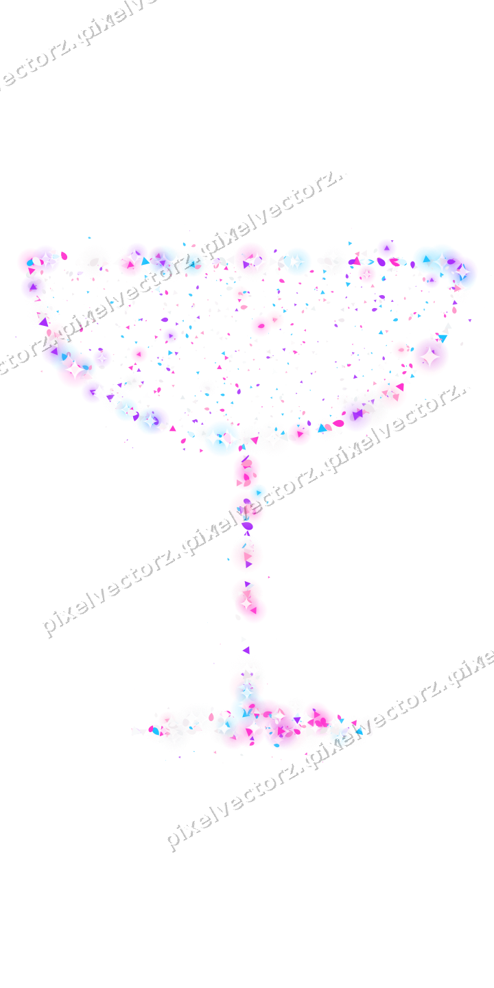 Seamless glitter champagne coupe on a transparent background