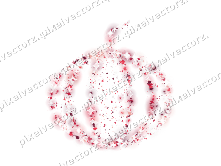 Seamless glitter pumpkin of diamonds on a transparent background