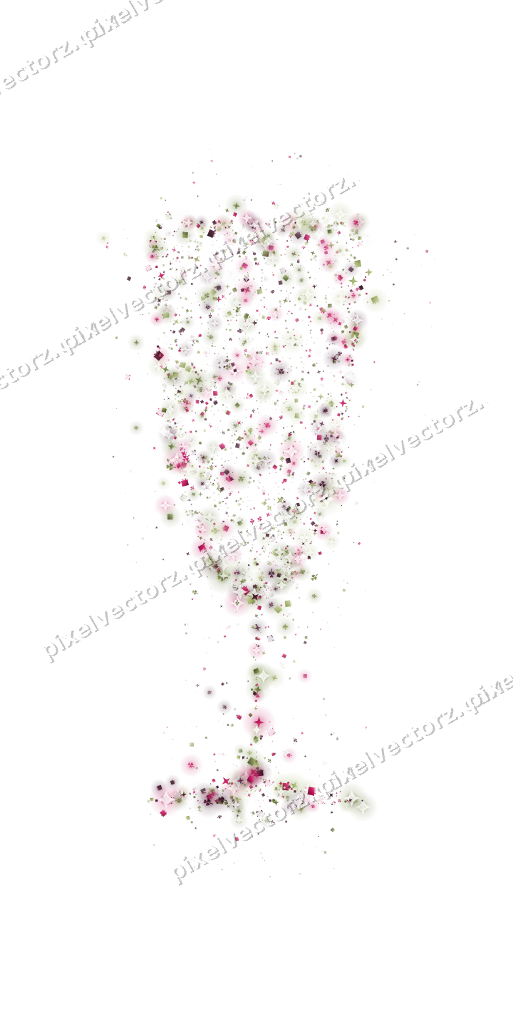 Seamless glitter champagne flute in lime on a transparent background