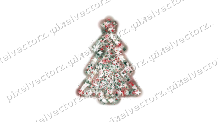 Seamless glitter christmas tree on a transparent background