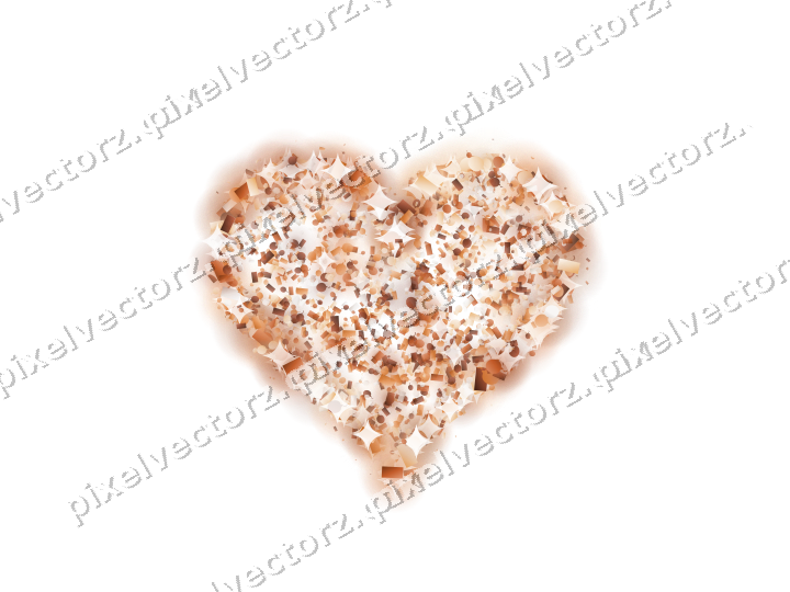 Seamless glitter heart on a transparent background