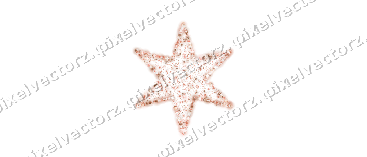 Seamless glitter star in orange and red on a transparent background