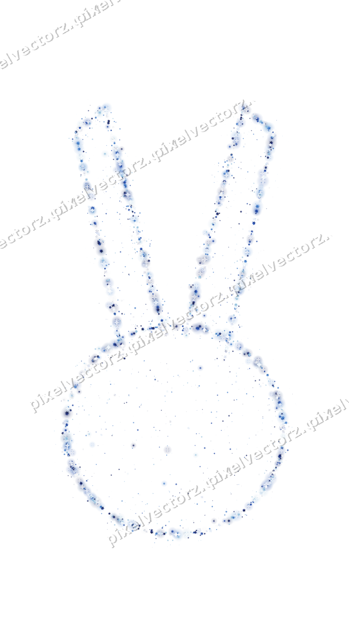 Seamless glitter easter bunny of stars on a transparent background