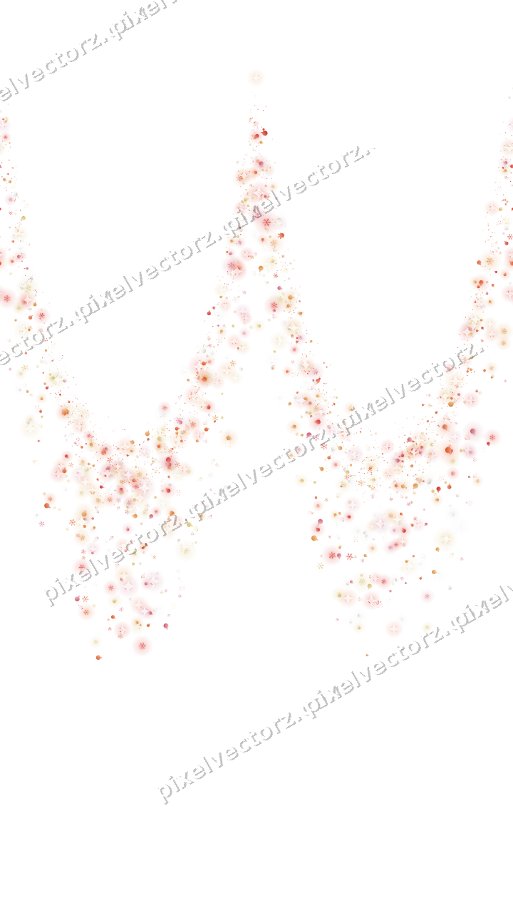 Seamless glitter garland in red and orange on a transparent background