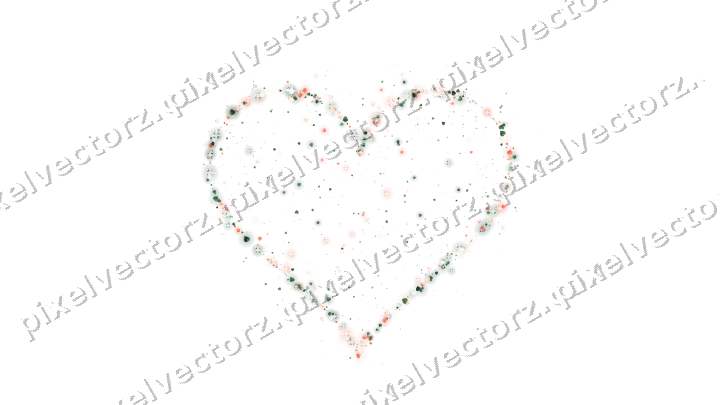 Seamless glitter heart of hearts on a transparent background