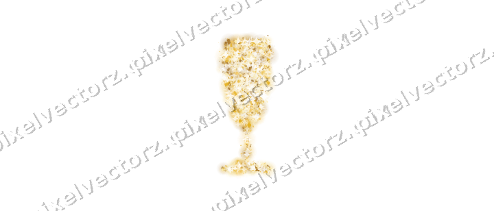 Seamless glitter champagne flute on a transparent background