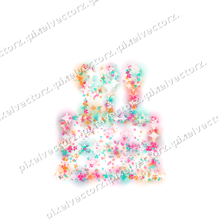 Seamless glitter birthday cake in pink on a transparent background