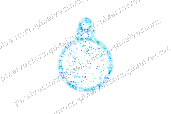 Seamless glitter bauble in cyan and teal on a transparent background