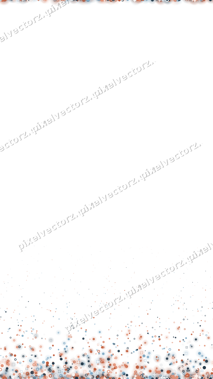 Seamless rising glitter in orange and cyan on a transparent background