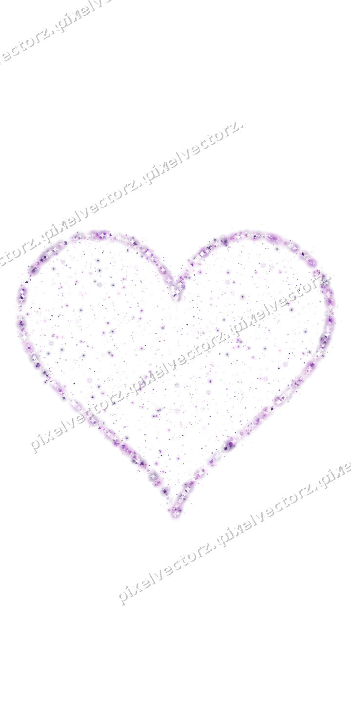 Seamless glitter heart in purple on a transparent background