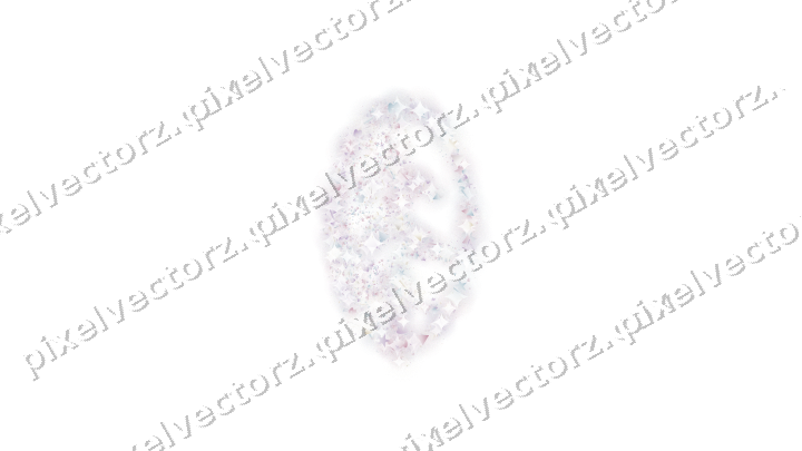Seamless glitter leaf of stars and masks on a transparent background