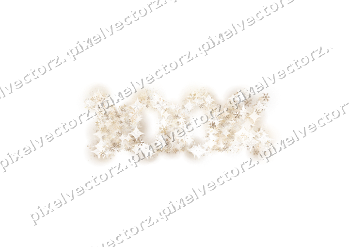 Seamless glitter number 100% of snowflakes on a transparent background