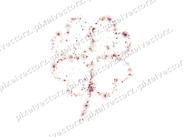 Seamless glitter four leaf clover on a transparent background