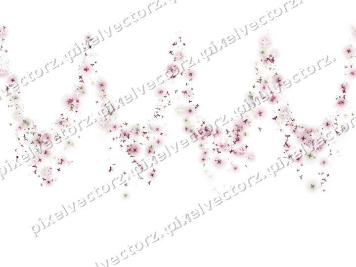Seamless glitter garland of stars and bats on a transparent background