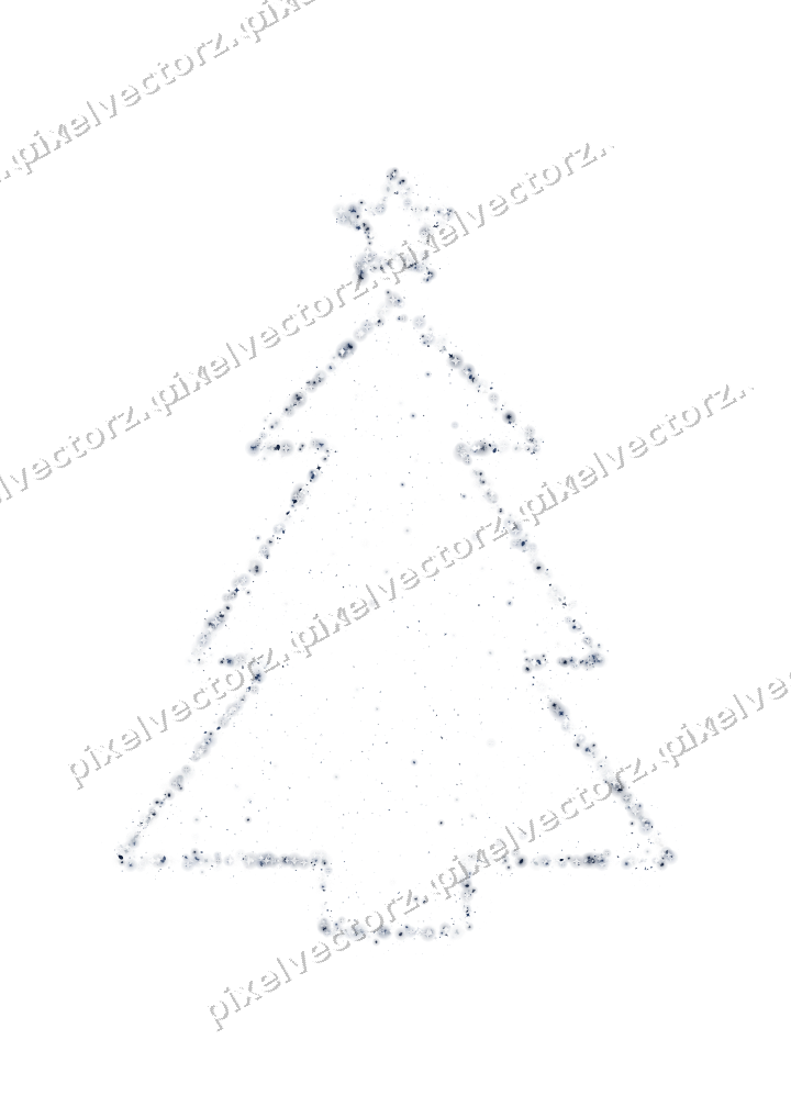 Seamless glitter christmas tree on a transparent background