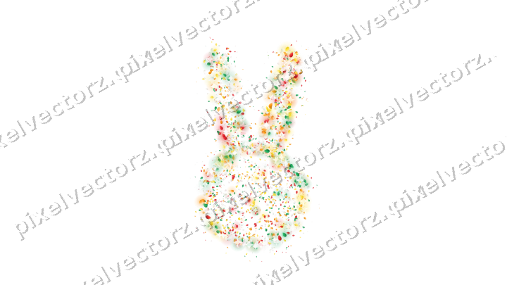 Seamless glitter easter bunny of eggs on a transparent background
