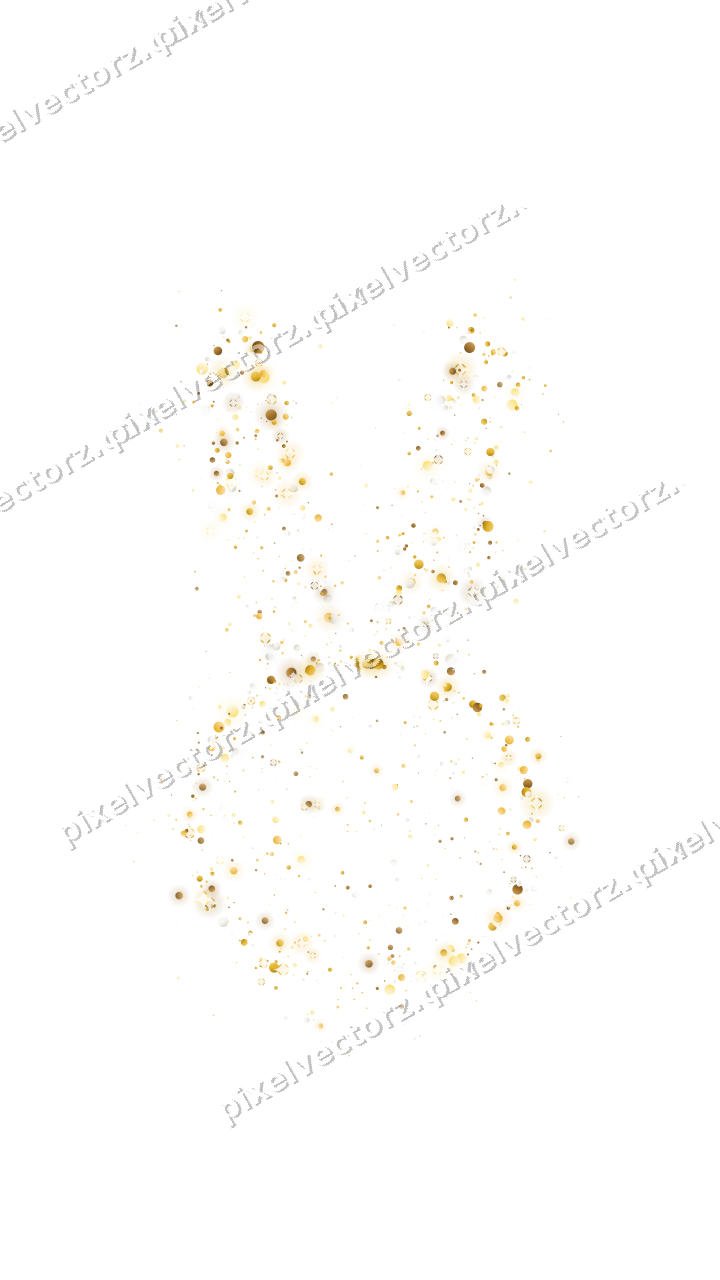 Seamless glitter easter bunny of dots on a transparent background