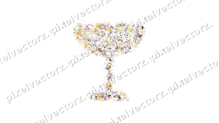 Seamless glitter champagne coupe in amber on a transparent background