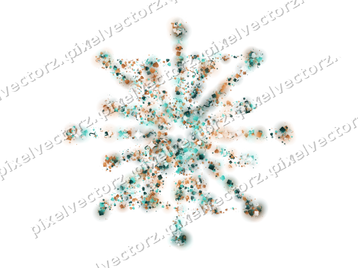 Seamless glitter firework in orange on a transparent background