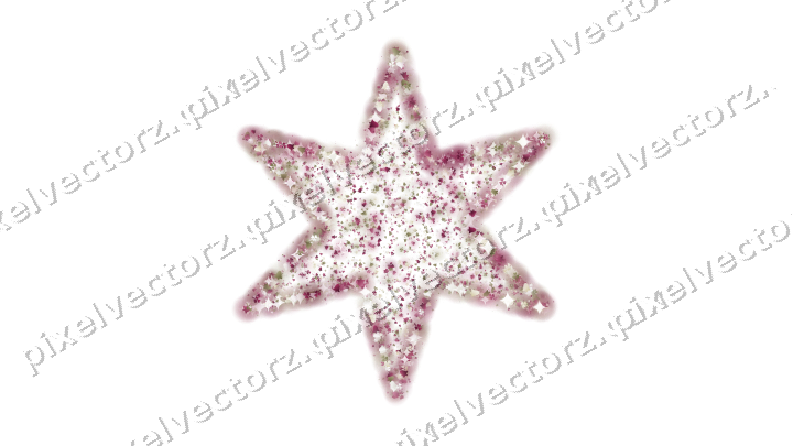 Seamless glitter star in dark pink on a transparent background