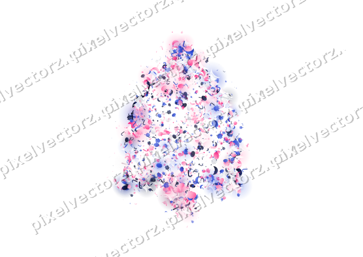Seamless glitter bell in pink and blue on a transparent background
