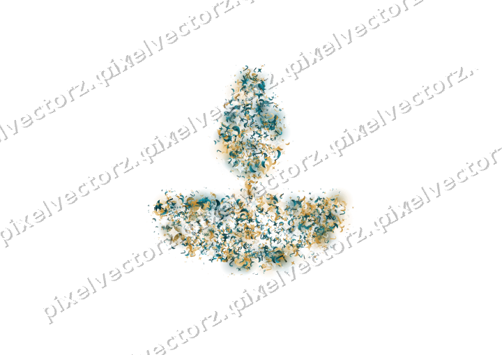 Seamless glitter diya lamp in amber on a transparent background