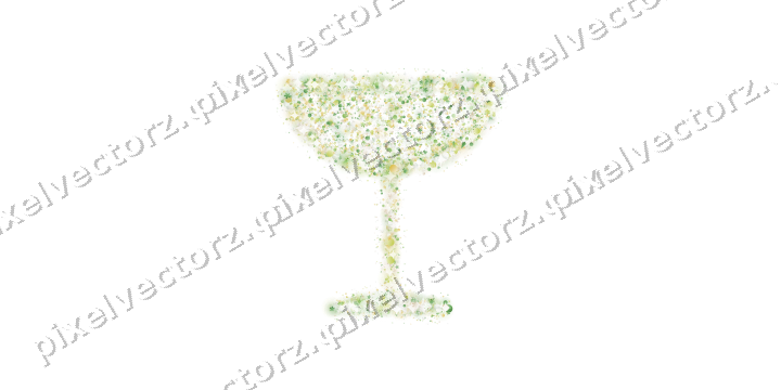 Seamless glitter champagne coupe in lime on a transparent background