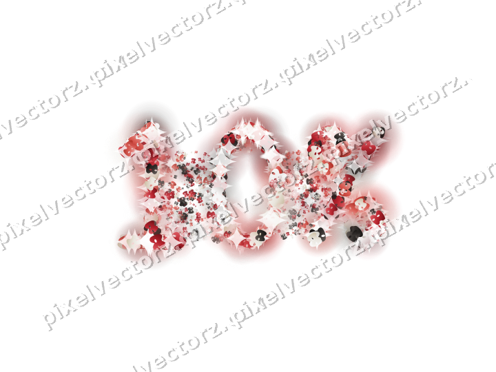 Seamless glitter number 10% of masks on a transparent background
