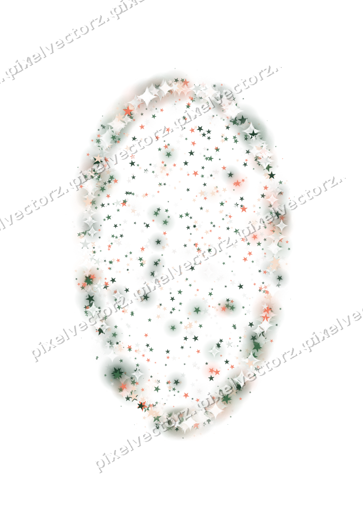 Seamless glitter easter egg of stars on a transparent background