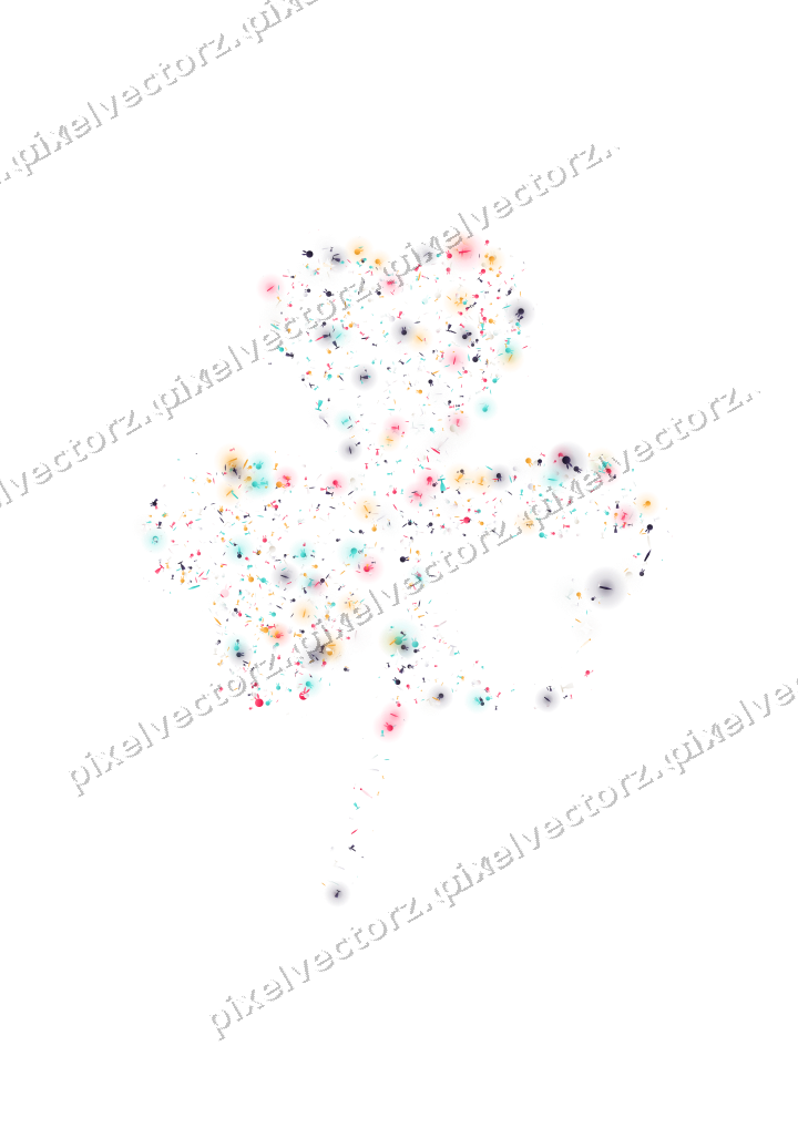 Seamless glitter shamrock in pink on a transparent background