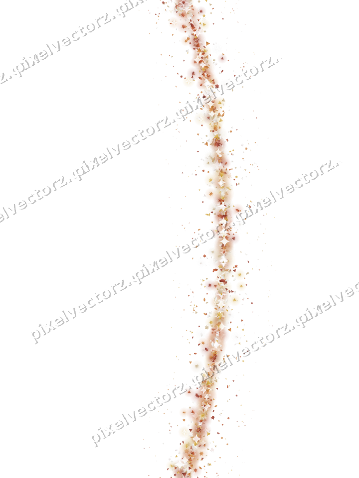 Seamless glitter arc of stars and leaves on a transparent background