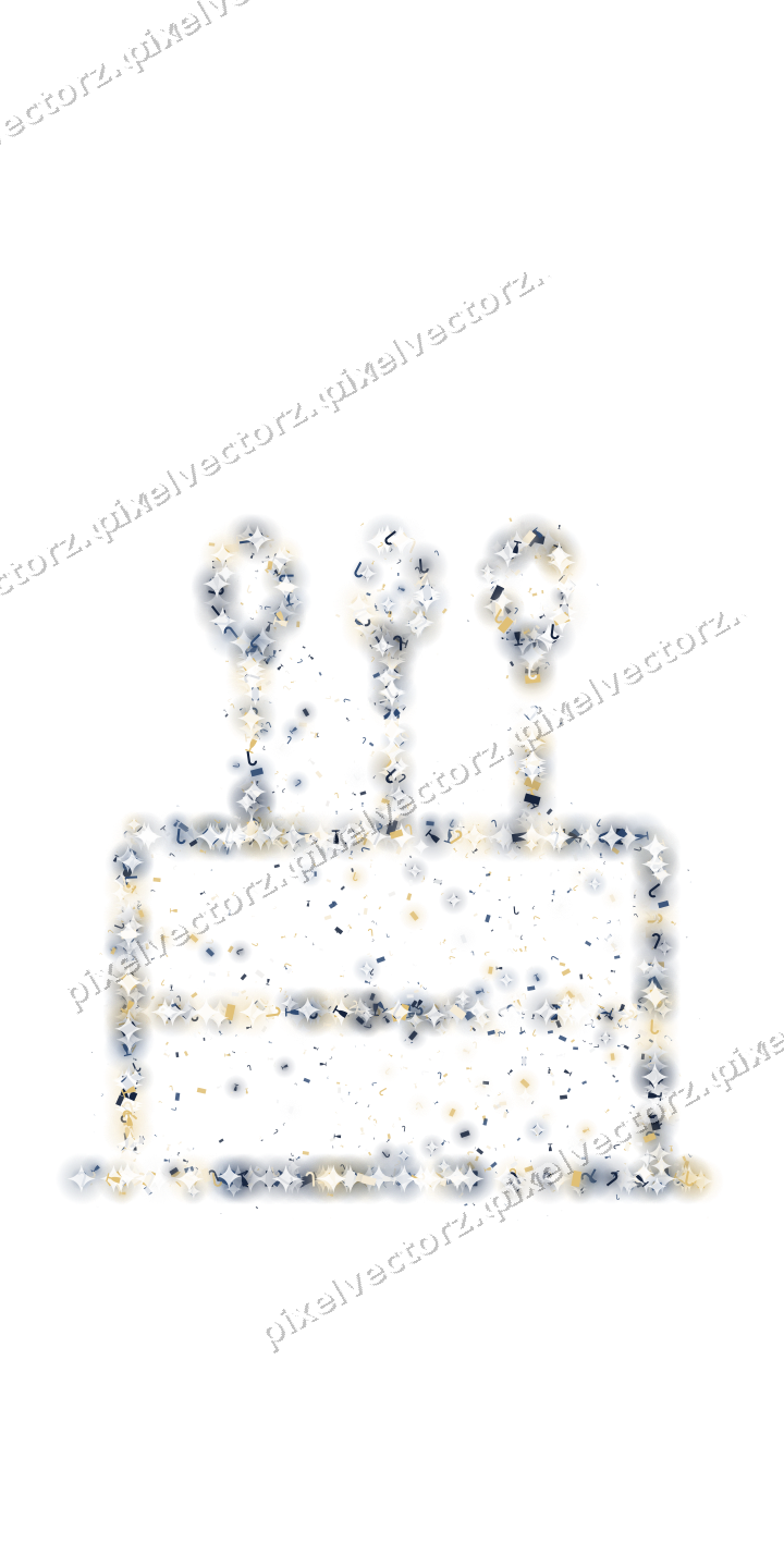 Seamless glitter birthday cake on a transparent background