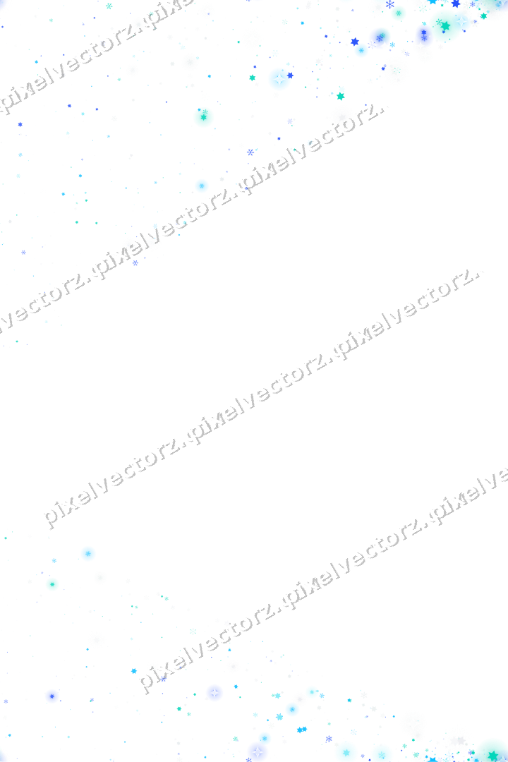 Seamless glitter corner in cyan and teal on a transparent background