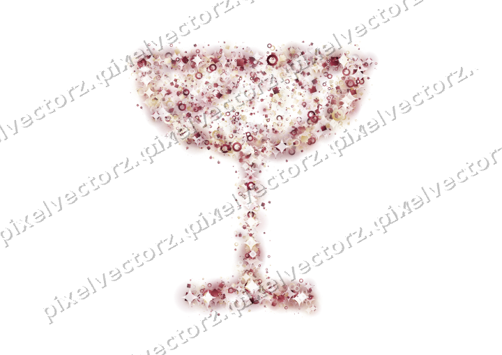 Seamless glitter champagne coupe on a transparent background