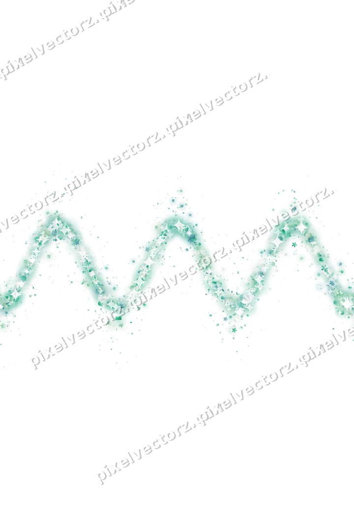 Seamless glitter wave in green and teal on a transparent background