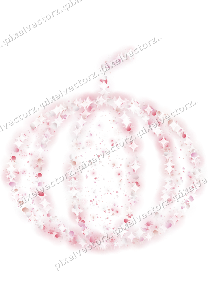 Seamless glitter pumpkin in pale pink on a transparent background