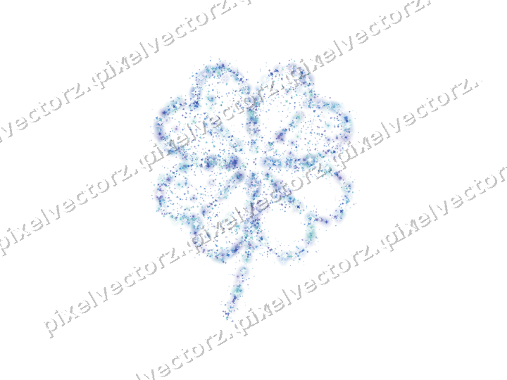 Seamless glitter clover leaf of sparkles on a transparent background