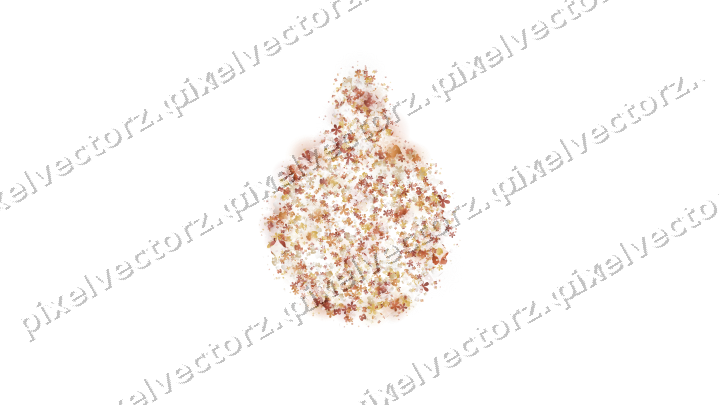 Seamless glitter bauble in orange on a transparent background