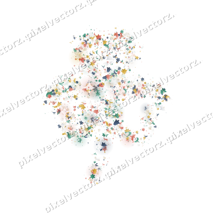 Seamless glitter shamrock in amber on a transparent background
