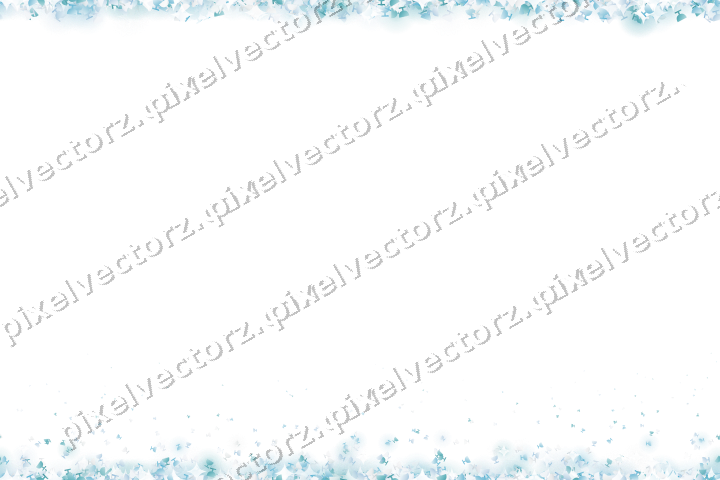Seamless glitter border in cyan on a transparent background