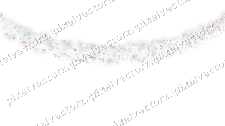 Seamless glitter garland in pale pink on a transparent background