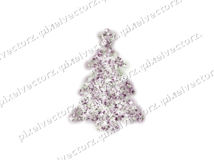 Seamless glitter christmas tree on a transparent background