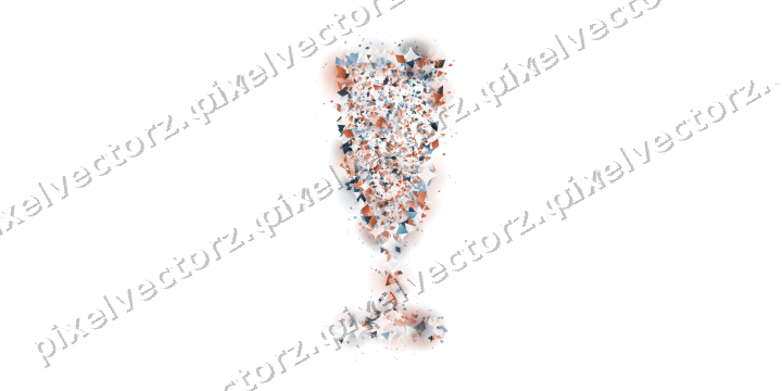 Seamless glitter champagne flute in orange on a transparent background