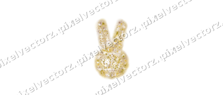 Seamless glitter easter bunny in amber on a transparent background